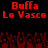 Red pixelated text "Buffa" and "Lo Vasco" repeated twice on black background with red pixelated crowd below.