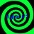 Four identical green and black spiral patterns arranged in a , each containing blue text reading 'DylanV7' over the spirals