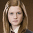 A static image shows a person with long light brown hair against a brown background, with pink pixelated text reading 'admit it', 'her hair', 'gorgeouss', and 'harry potter' on a black background.