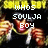 Pixelated image of a person with dark hair and red clothing, making a gesture with both hands, overlaid with white text reading "WHOS SOULJA BOY" against a black background with yellow top border.