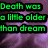 Green pixelated text on a purple fabric background with black outlines, arranged in four showing sequential changes