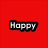 A static image divided into four quadrants with text elements: 'Happy' on red, 'Fourth of' in blue and white, and 'July' on blue.