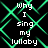 Green neon pattern overlays black background with repeated white text 'why I sing my lullaby' in pixelated font