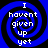 Four identical blue spiral patterns with white text reading "I havent given up yet" arranged in a on a black background