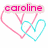 Animated icon with pink and cyan hearts, colorful 'love' text, and green dots on white background.