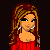 Pixel art contact sheet showing a 2x2 grid of animated frames with a cartoon woman and red text elements on black background.
