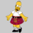 Pixelated cartoon character in a red plaid skirt and white shirt with bold text "DOPE" on the right side of the image.