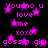 Black background with pink pixelated text and stars, repeating phrases 'You no u love me xoxo gossip girl' in a pattern