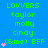 Green text on blue background lists names and 'BFF' with pink hearts, showing animation changes in heart count.