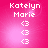 Pixelated pink background with white text 'Katelyn Marie' and three '<3' symbols, showing subtle light gradient shifts across four