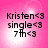 Pink background with four identical displaying text: 'Kristen<3 single<3 7th<3' in black pixelated font