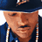 A 4-frame contact sheet of a pixelated animated icon showing a person in a dark blue baseball cap and jacket with a large white 'M' logo, wearing multiple silver chains, and displaying different facial expressions across frames.