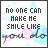 A 5x5 contact sheet of animated frames showing a static text-based icon with the phrase "NO ONE CAN MAKE ME SMILE LIKE YOU DO" over a pastel floral background, where only minor letter variations appear across frames.
