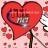A pixelated red heart-shaped icon with a dark stem and small red buds on a light pink background.