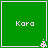 Green square icon with white border displaying 'Kara' text and small white pixelated symbol at bottom-right corner.