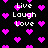 Black background with scattered pink pixelated hearts and repeated white text 'Live Laugh Love' in a pattern