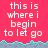 Pixelated text on a pink background with a blue wave-like border, showing repeated phrases and a gray area on the right.