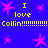 Blue background with pink star shapes and yellow text reading "I love Collin!!!!!!!!!!" repeated twice.