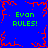 Blue background with red pixelated border and four green "Evon RULES!" text blocks arranged in a pattern