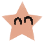 Two pixelated star-shaped icons with closed eyes, one peach-colored and one pink, displayed side-by-side on a gray background.