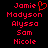 Red pixelated text list on black background with heart symbol next to first name, two identical of names displayed side-by-side