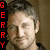 six identical headshots with vertical text reading 'GERRY' in different colors on the left side