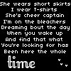 Black background with white pixelated text forming a poem about contrasting identities and a shared dream, ending with 'time' in larger stylized letters and three small dots.
