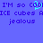 Pixelated text on blue background with cyan cursor-like shape, repeating phrases and words in purple block letters.