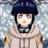 Pixelated anime-style character with dark blue hair and glasses, wearing a light brown hoodie over a black shirt with white stripes.