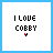 Animated contact sheet of 15 frames showing a pixelated text-based icon with "I LIVE CIEBY" and changing colored dots beneath the text, arranged in a 4x4 grid with one empty cell.
