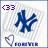 Pixelated icon with blue 'NY' symbol, purple '<33', and partial text at bottom; light gray background with subtle pattern.