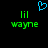 Pixelated green text 'lil wayne' appears twice on black background with blue heart symbol above, one instance slightly blurred.