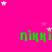 Green text spelling 'піккі' on a bright pink background with scattered white and light pink stars, partially obscured by a gray rectangle.