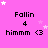 Pixelated pink background with white stars and repeated text 'Fallin 4 himmm <3' in black, showing animation changes across observations.