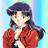 A pixelated anime-style character with long purple hair and a red jacket stands against a light blue gradient background, next to a black panel displaying "Anime IM" text in white pixelated font above a stylized "AIM" logo.