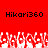 Red background with black text 'Hikari360' repeated twice above a white pixelated pattern resembling hands or flames.