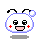 Pixelated cartoon head with black antennae, red cheek marks, and pink mouth showing different expressions