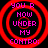 Four identical circular red text-based icons arranged in a on a black background, each displaying 'YOU R HOW UNDER MY CONTROL:' in pink pixelated font