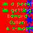 Red background with green text and blue star shapes repeating in a vertical pattern.