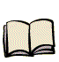 Nine of an open book icon with varying page positions, rendered in black outline on light background