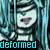Pixelated anime-style character with long teal hair and closed eyes, wearing a white top, with text labels below.