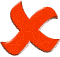 Red 3D 'X' shapes in various orientations and sizes arranged on a gray background, with some frames showing vertical bar elements.