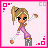 A 4-frame animated contact sheet showing a pixel art character and text that reads BORN FOR CALI in bright pink letters on white backgrounds with pink borders.