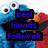 Pixelated image with blue and red background featuring partial character faces, displaying stacked text reading 'best friends forever' in purple block letters.