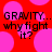 Red background with pink circles and black text reading 'GRAVITY... why fight it?' in pixelated font.