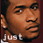 Animated contact sheet of a person's face with text overlays across frames showing 'just', 'let', 'it', and 'burn' in pixelated white font on dark red background.
