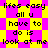 Pixelated text repeats across a yellow and pink checkered background with no visible animation changes.