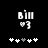Pixelated black-and-white icon with 'Bim' text, heart symbol, and five star-like shapes below.