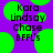 Purple background with green circles and black text reading Kara Lindsay Chase BFFL's in pixelated font.