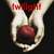 Two hands hold a red apple against black background with 'twilight' text above and below in different colors.